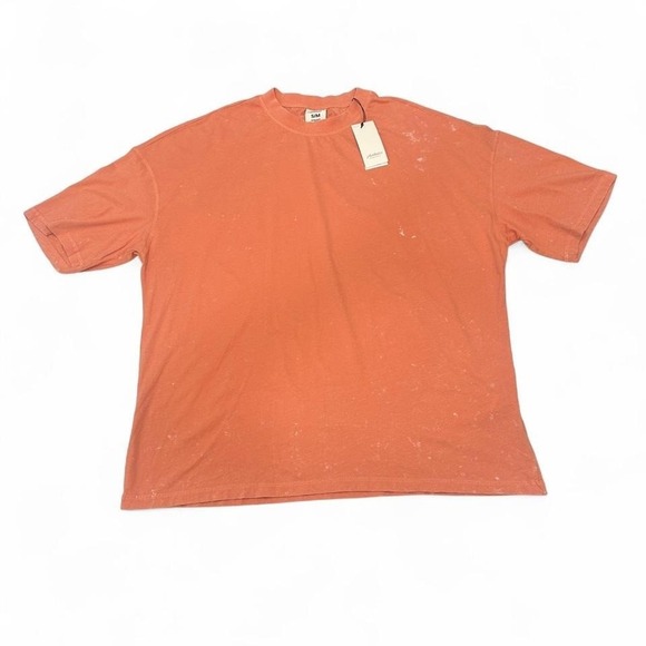 NWT Paint Splatter Shirt Mens S/M Oversized Light Orange Sinsay Summer Plain - Picture 1 of 7